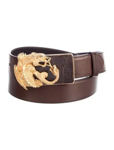 Pre-owned Prada Leather Waist Belt In Brown