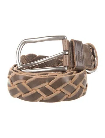 Pre-owned Prada Leather Waist Belt In Brown