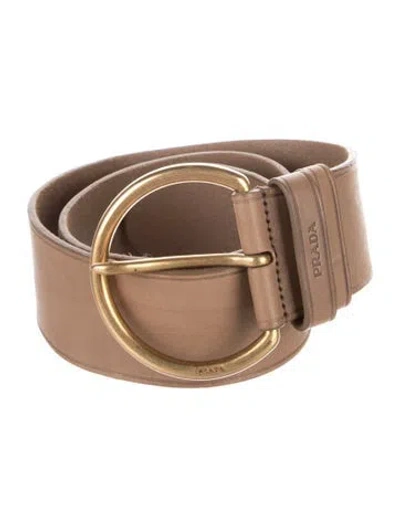 Pre-owned Prada Leather Waist Belt In Brown