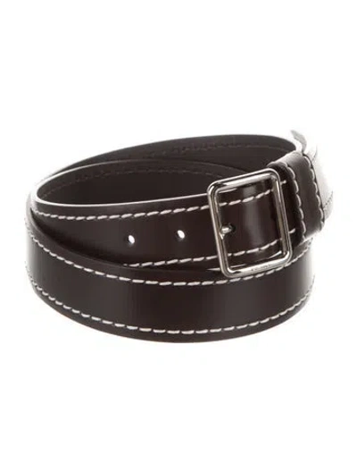 Pre-owned Prada Leather Waist Belt In Brown