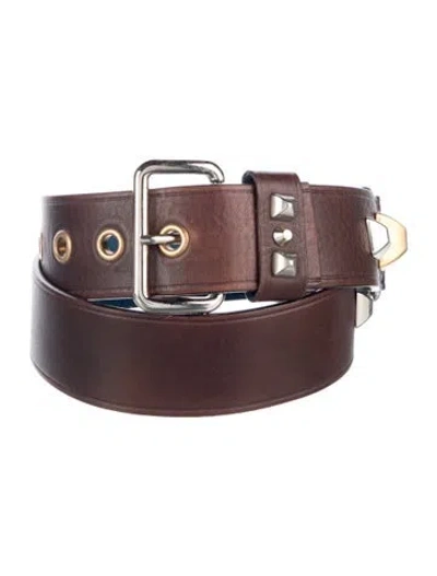 Pre-owned Prada Leather Waist Belt In Brown