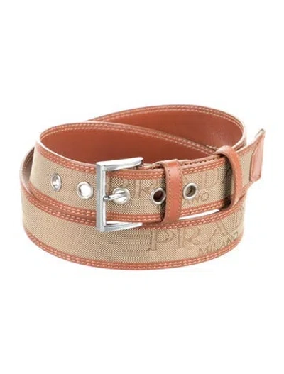 Pre-owned Prada Leather Waist Belt In Brown