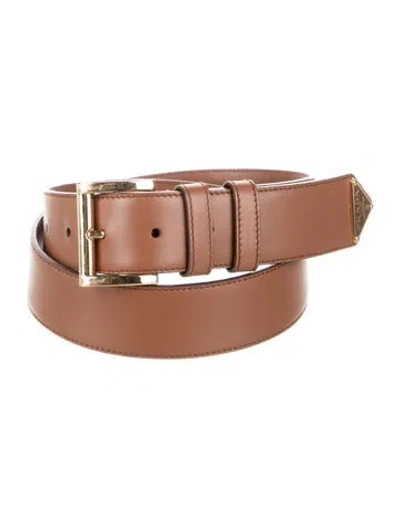 Pre-owned Prada Leather Waist Belt In Brown