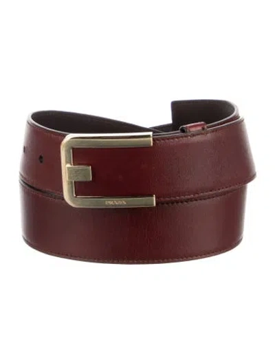 Pre-owned Prada Leather Waist Belt In Brown