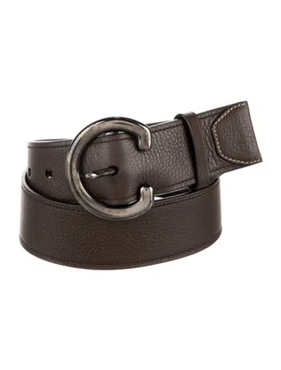 Pre-owned Prada Leather Waist Belt In Brown