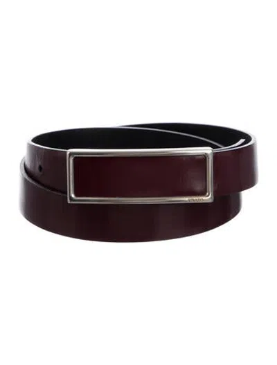 Pre-owned Prada Leather Waist Belt In Burgundy