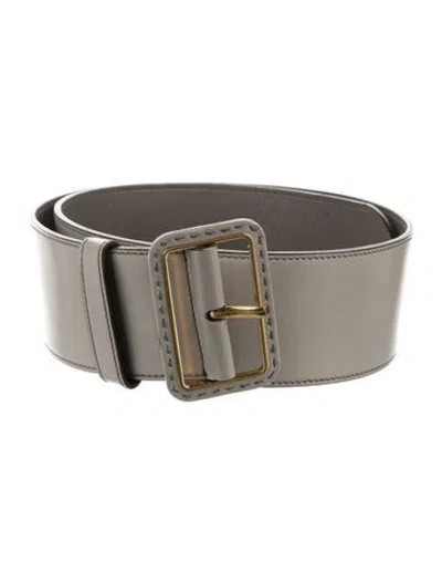 Pre-owned Prada Leather Waist Belt In Gray