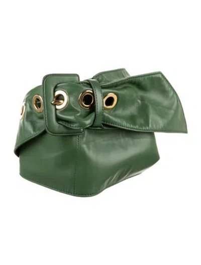 Pre-owned Prada Leather Waist Belt In Green