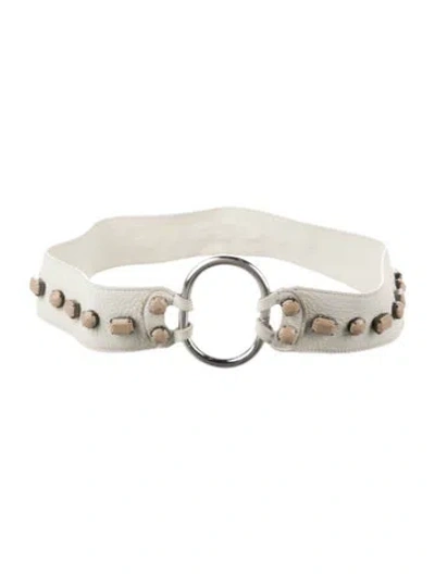 Pre-owned Prada Leather Waist Belt In Neutral