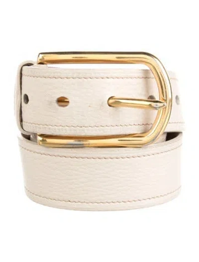 Pre-owned Prada Leather Waist Belt In Neutrals