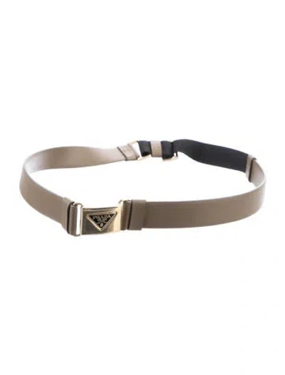 Pre-owned Prada Leather Waist Belt In Neutrals