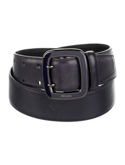 Pre-owned Prada Leather Waist Belt In Purple