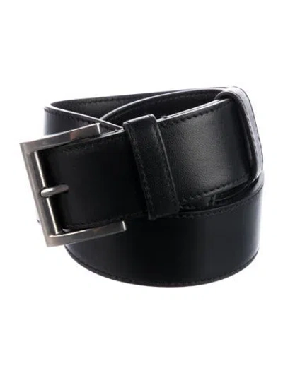 Pre-owned Prada Leather Waist Belt W/ Tags In Black