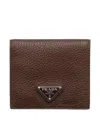 Prada Grained Leather Triangle Wallet