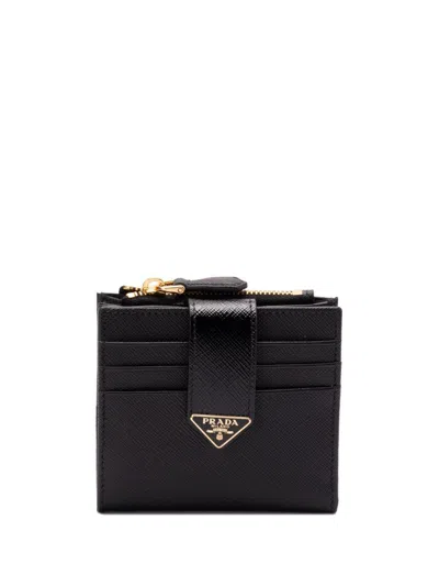 Prada Leather Wallet In Black