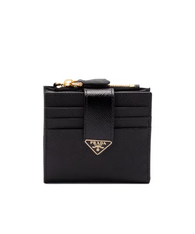 Prada Leather Wallet In Black