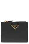 Prada Womens Black Brand-plaque Small Saffiano Leather Wallet In Black