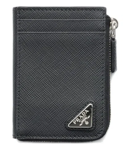 Prada Leather Wallet In Black