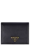Prada Leather Wallet In Black