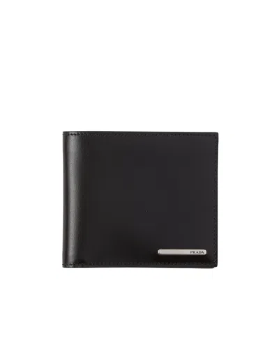 Prada Leather Wallet In Black