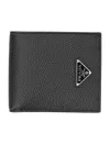 Prada Logo Leather Wallet Wallets And Card Holders Black In Black