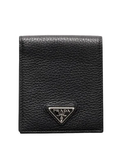 Prada Leather Wallet In Black