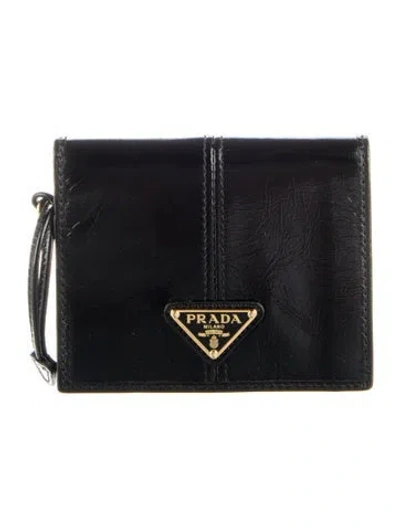 Pre-owned Prada Leather Wallet In Black