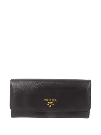 Pre-owned Prada Leather Wallet In Black