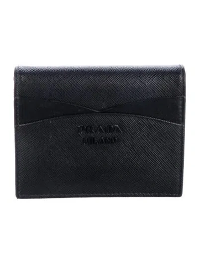 Pre-owned Prada Leather Wallet In Black