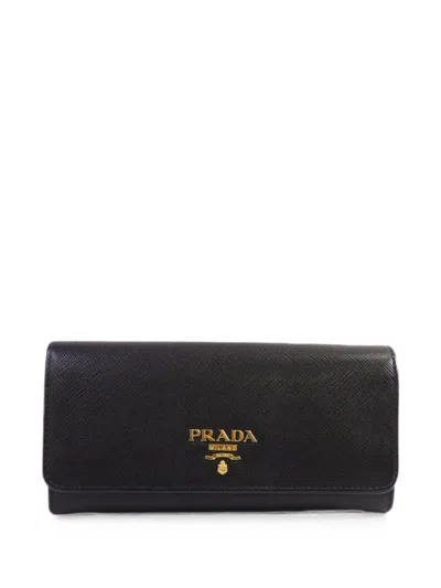 Pre-owned Prada Leather Wallet In Black