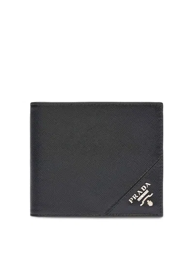 Prada Leather Wallet In Black