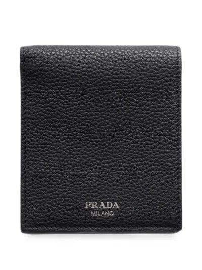 Prada Leather Wallet In Black