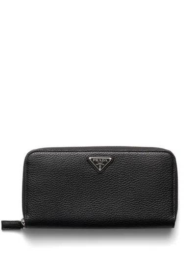 Prada Leather Wallet In Black