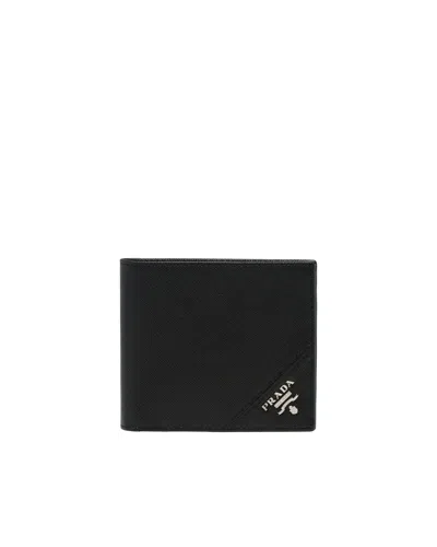 Prada Leather Wallet In Black