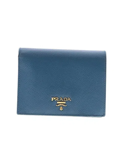 Pre-owned Prada Leather Wallet In Blue