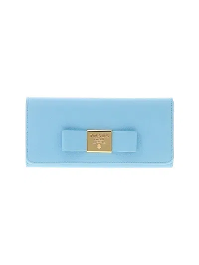 Pre-owned Prada Leather Wallet In Blue