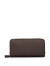 Prada Leather Wallet In Braun
