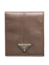 Prada Leather Wallet In Brown