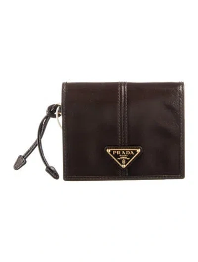 Pre-owned Prada Leather Wallet In Brown