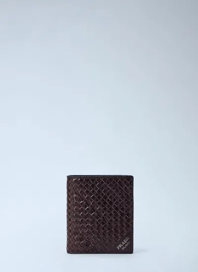 Prada Leather Wallet In Brown