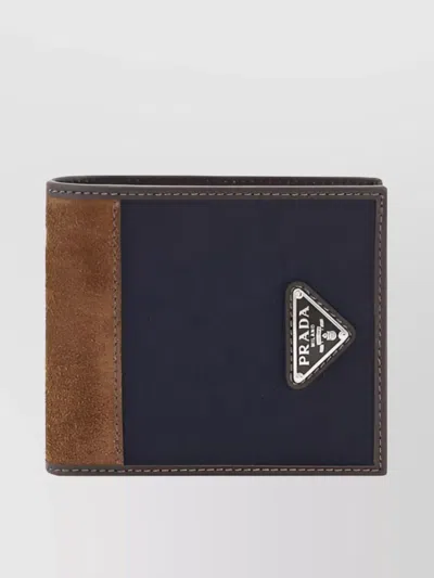 Prada Leather Wallet Featuring Suede Detail