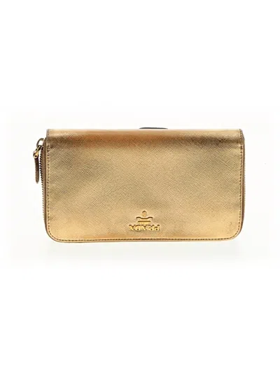 Pre-owned Prada Leather Wallet In Gold