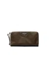 Prada Leather Wallet In Brown