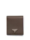 Prada Leather Wallet In Brown