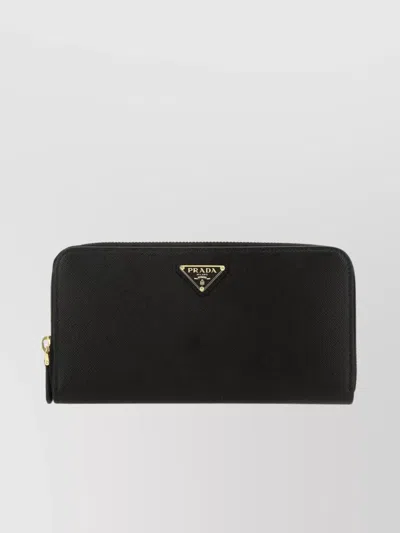 PRADA LEATHER WALLET HARDWARE GOLD