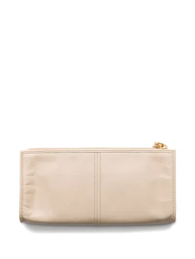 Prada Leather Wallet In Neutral