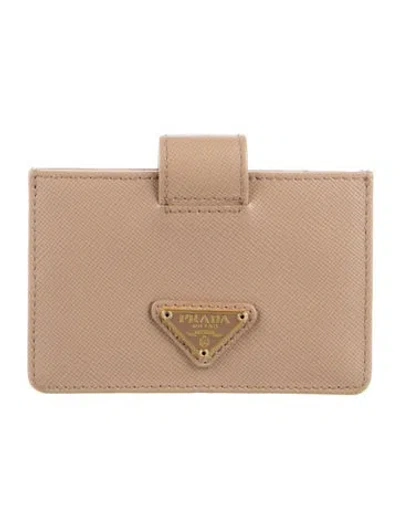 Pre-owned Prada Leather Wallet In Neutral