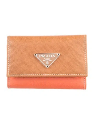Pre-owned Prada Leather Wallet In Neutral