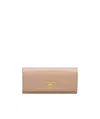 Prada Dark Beige Saffiano Leather Flap Continental Wallet In Nude