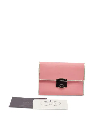 Pre-owned Prada Leather Wallet In Pink